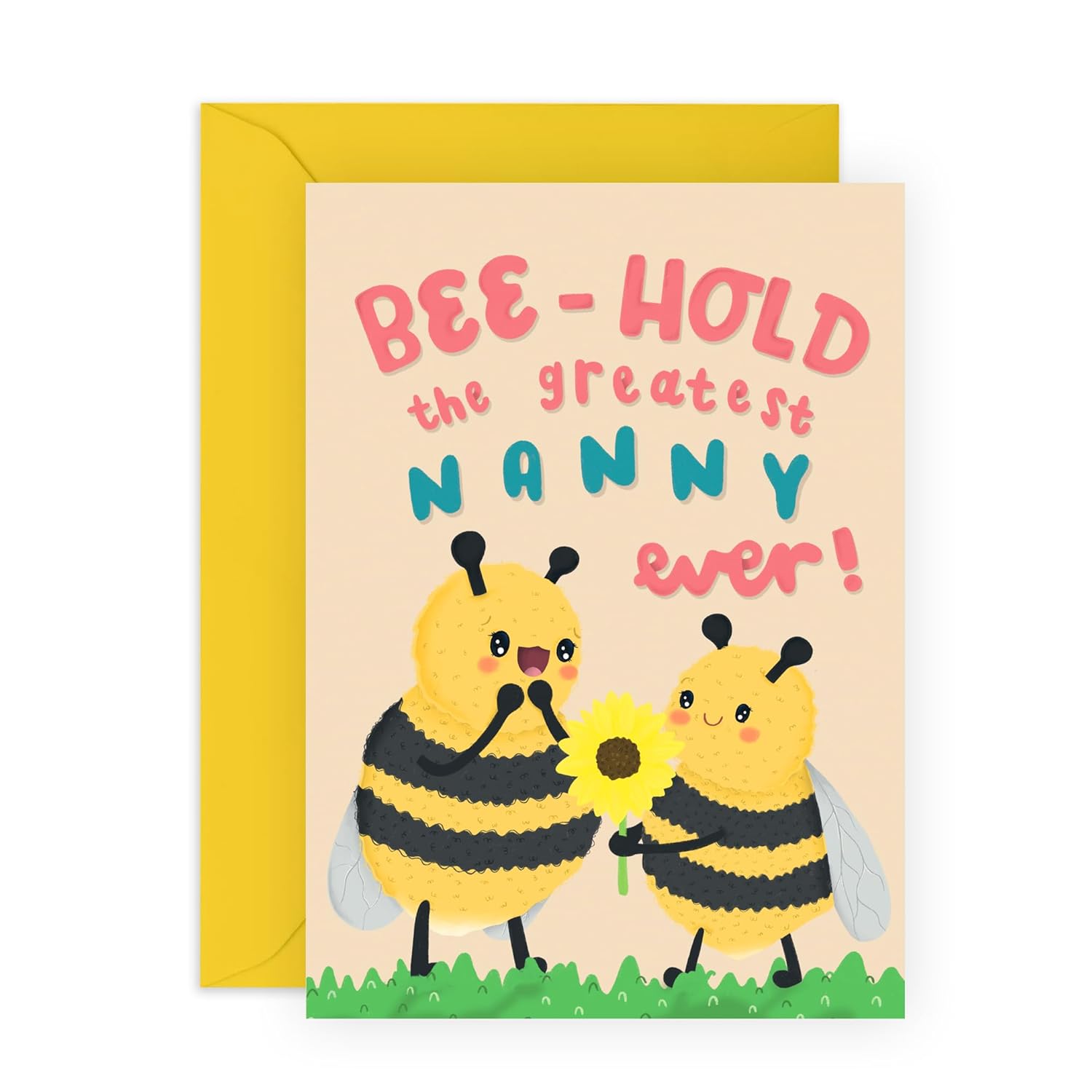 Nanny Birthday Card - Bee-Hold The Greatest Nanny Ever! - Thinking Of You Greeting Cards For Grandmother - Mother'S Day Card For Her - Gifts For Women - Comes With Fun Stickers