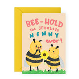 Nanny Birthday Card - Bee-Hold The Greatest Nanny Ever! - Thinking Of You Greeting Cards For Grandmother - Mother'S Day Card For Her - Gifts For Women - Comes With Fun Stickers