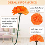 50 Pcs Day Of The Dead Marigold Flower Bulk Fiesta Flowers Artificial Dia De Los Muertos Decorations For Mexican Backdrop Party Floral With Stems Diy Marigold Garland