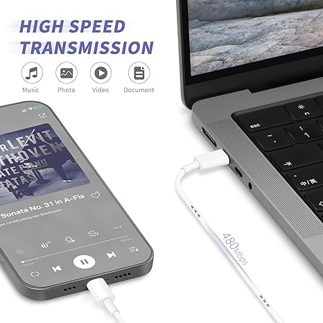 2 Pack 20W USB C Fast Charger with 10FT & 6FT MFi Certified Lightning Cable for iPhone 14 13 12 11 iPad