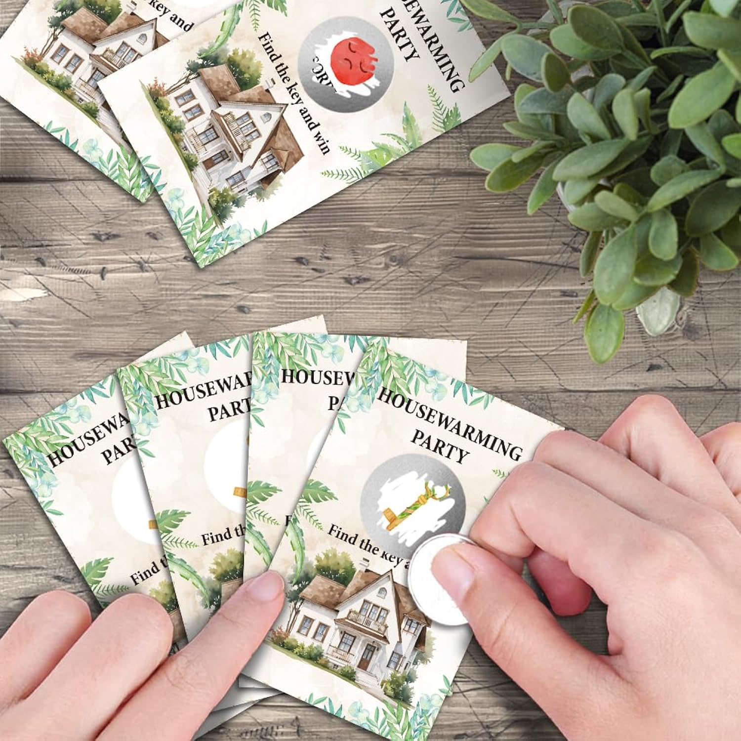 50 Pack Housewarming Scratch Off Game, Scratch Card For Rustic New Home New House, Housewarming Party Game Card (Housewarming 3)
