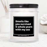 You Nique Designs 5 Year Marriage Anniversary Candle 9Oz, 5 Year Anniversary Ideas For Her, Him, Men, Women, 5Th Gifts For Husband, Wife, 5 Year Wedding (Mahogany Teakwood)