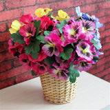 Artificial Pansy Flowers For Home Office Decoration-(1Pcs Red)