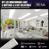 4FT LED Wraparound Light 75W 8250LM 3CCT Flush Mount Office Garage Fixture