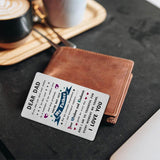 Father‘S Day Gifts For Dad From Daughter Son, Engraved Wallet Card For Day Fathers Day
