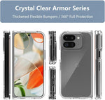 Pixel 9 Pro Fold Case, 4 Airbags, Non-Yellow, Military Grade, Shockproof, Clear