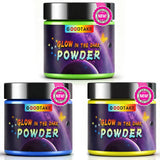 3 Colors Glow In The Dark Powder Set, Blue,Yellow & Green Glow Powder, Epoxy Resin Dye Luminous Pigment Powder For Fine Art, Diy Nail Art, Paint, Cosmetics (3 Colors, 2 Oz Each Color)