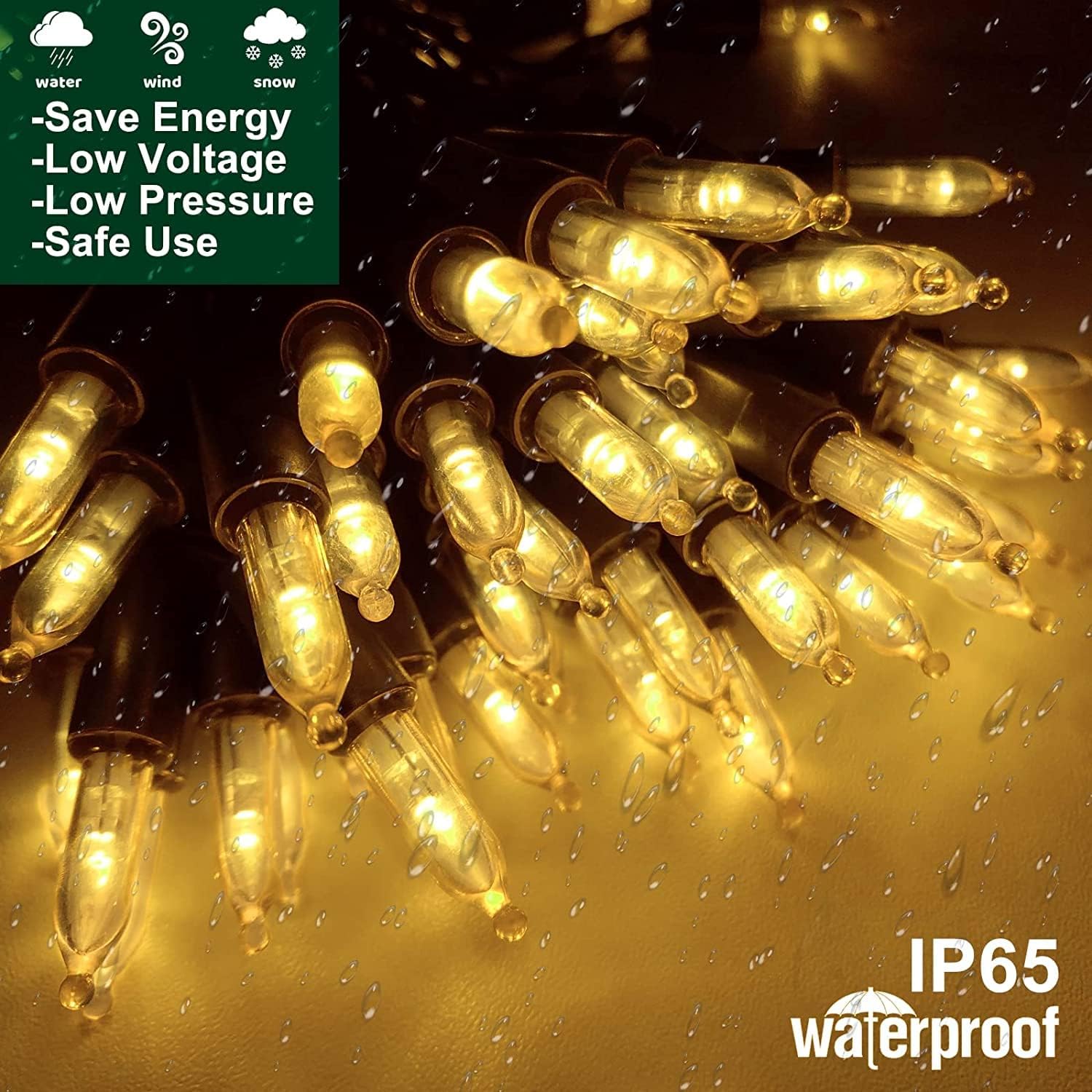 2 Pack Christmas Mini String Lights Decor Warm White Total 33 Ft 100 Led Timer 8 Modes Battery Operated Waterproof Each
