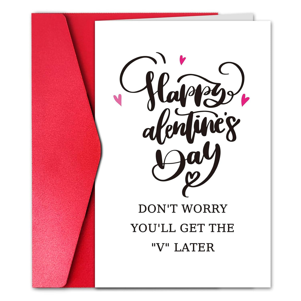 Special V Valentines Day Card For Him Men, Funny Valentine’S Day Card Greetings, Don’T Worry You’Ll Get The V Later Love Card For Husband Boyfriend
