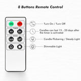 Flameless Led Pillar Candles With Timer For Wreath, Battery Operated Rustic Wax Candles With Remote For Christmas, 8 Batteries Included - Set Of 4 (D 3" X H 4") - Ivory