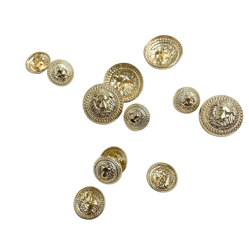 16Pcs Gold Metal Suit Button Set - 15Mm 20Mm Lion Button For Blazers, Suits, S