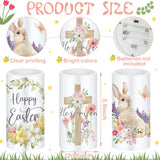 3 Pcs Easter Led Candles Battery Operated Farmhouse Easter Bunny Flower Rabbit Spring Flameless Candles With Remote For Bedroom Living Room Decorative(Flower)
