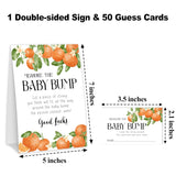 How Big Is Mommys Belly Game, Measure The Baby Bump Baby Shower Game, Orange Summer Baby Shower Party Decorations & Supplies, 1 Sign & 50 Guess Cards-A08