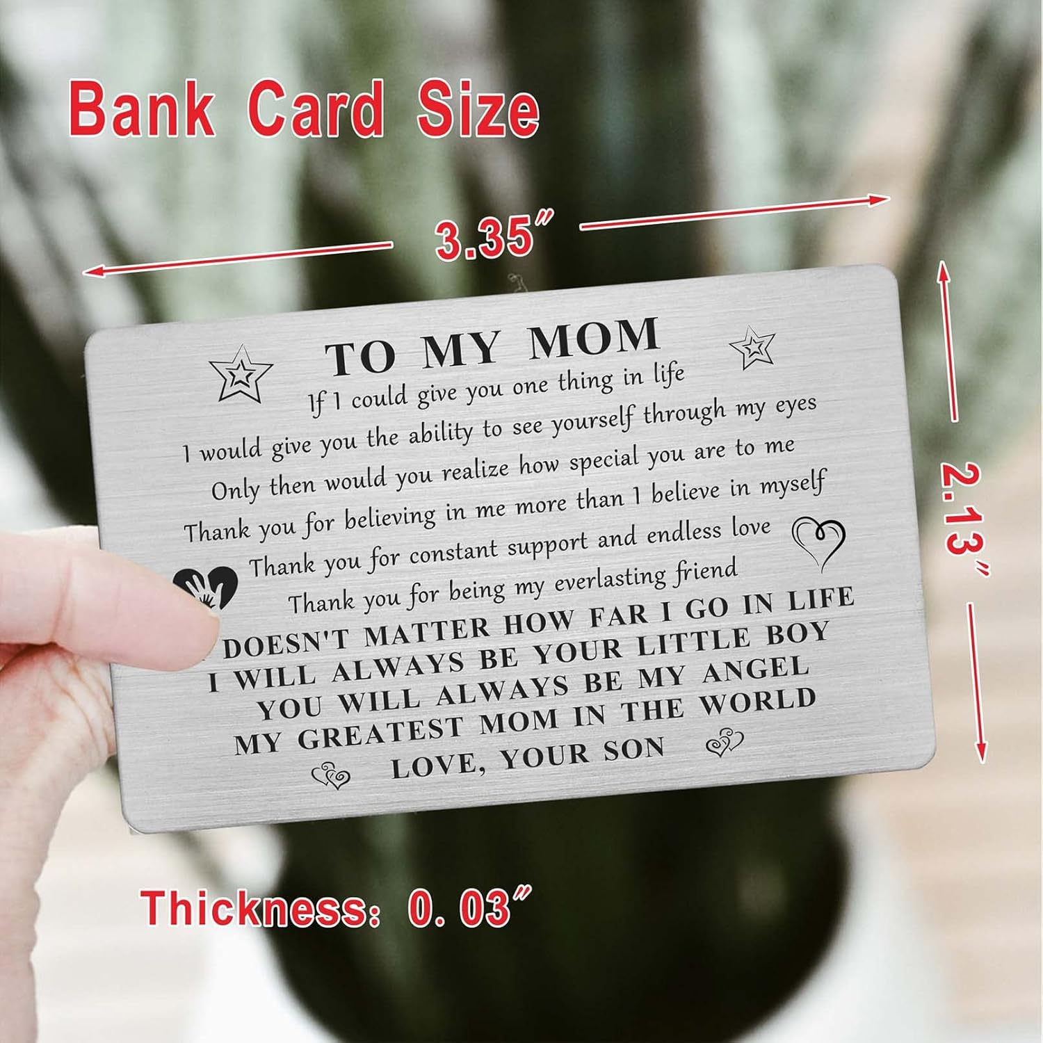 To My Mom Gifts From Son, Happy Mom Birthday Card Gifts, Unique Thank You Mother Present, I Love You Mommy Wedding Day Present