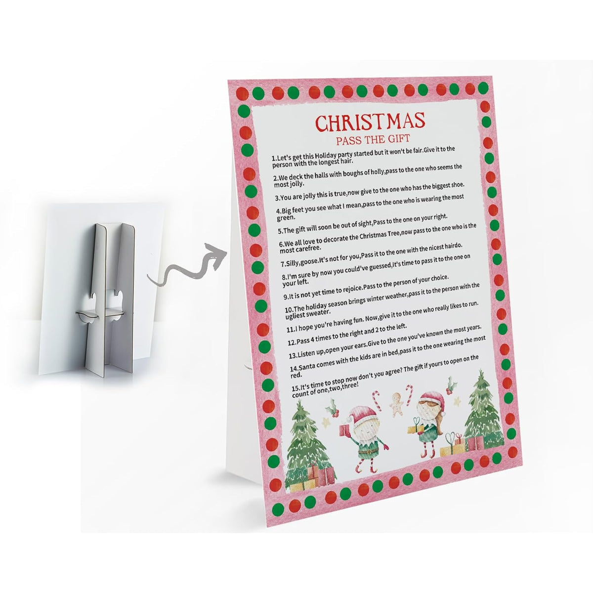 Christmas Pass The Gift Game, Left Right Game Christmas, Group Christmas Party Game, Gift Exchange Game, Christmas Gifts, Xmas Party Favors Supplies For Xmas Festival Activity, Christmas Signs,11