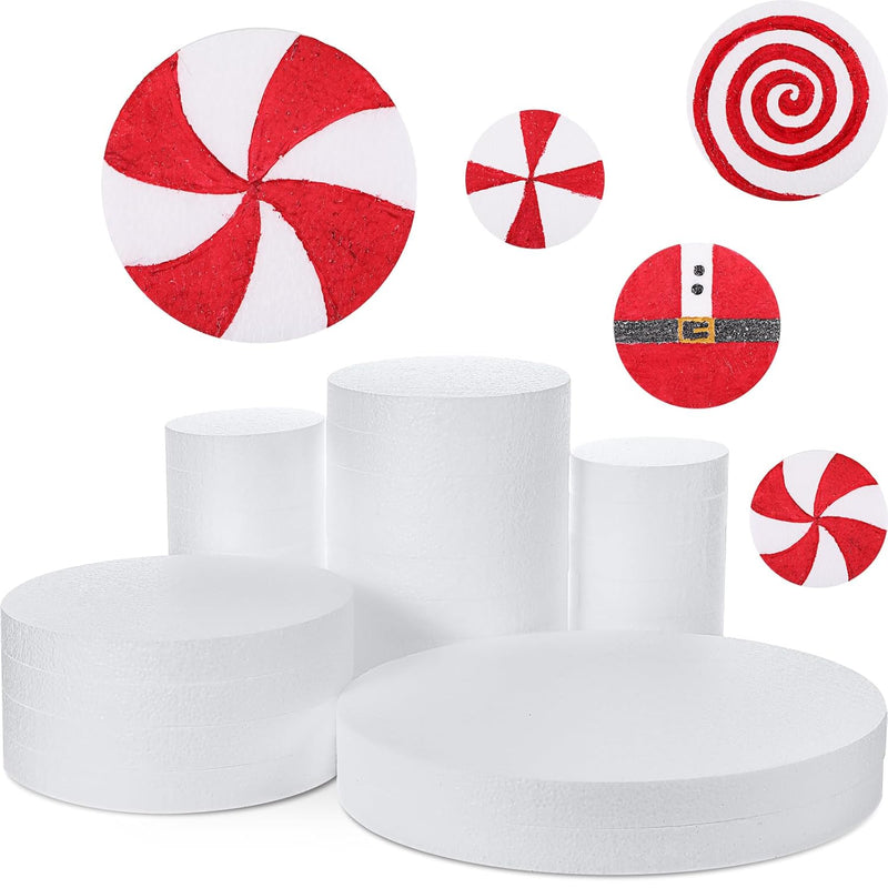 26 Pcs Round Foam Circles For Crafts Fake Cake White Discs For Diy Projects 4/