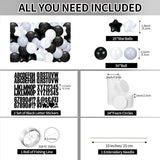 103 Pcs Giant Friendship Bracelet Garland Diy Birthday Halloween Christmas Jumbo Friendship Bracelet Banner Kit Famous Singer Customizable Party Wedding Decor(White Gray Black)