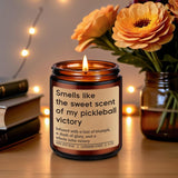 Scented Candle - Pickleball Gifts For Women, Men - Pickle Ball Accessories, Funny Sports Gifts For Pickleball Lovers, Players - Funny Valentines Day, Birthday Ideas For Dad, Mom, Friend, Woman