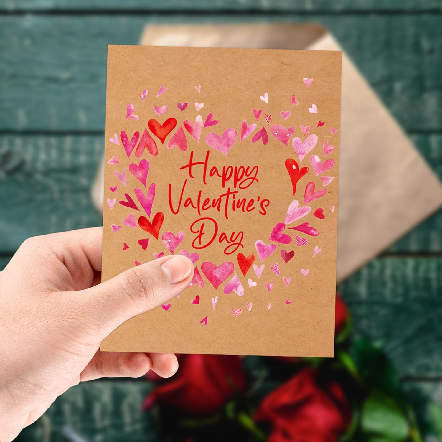 Kraft Valentines Cards With Envelopes 24 Pack Valentines Greeting Cards Blank Inside Kids Adults