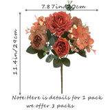 Artificial Flowers Fake Peony Silk Flowers Hydrangea Bouquet Decor Faux Camellia Flower For Home Living Room Table Centerpieces Decoration