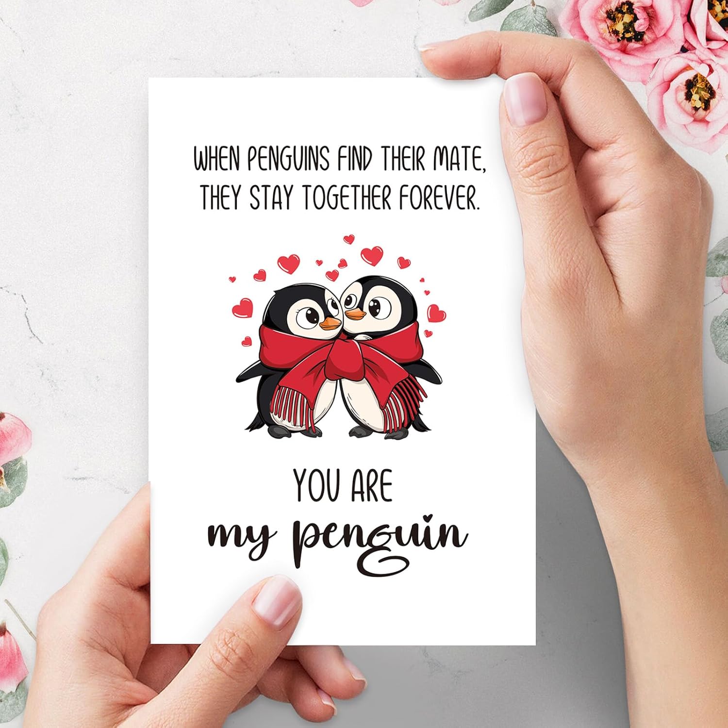 Penguins Anniversary Card For Men Woman, Romantic Valentines Card For Husband Wife, Love Card For Partner Couples, You Are My Penguins