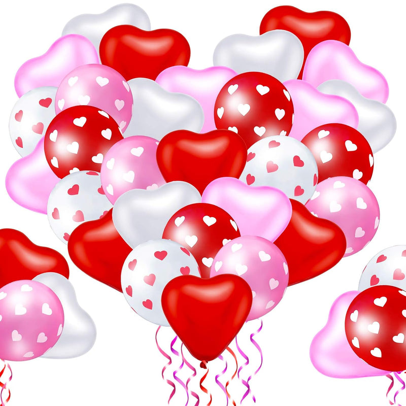 90 Pieces Valentine'S Day Balloons Includes 45 Pieces Heart Shaped Lat