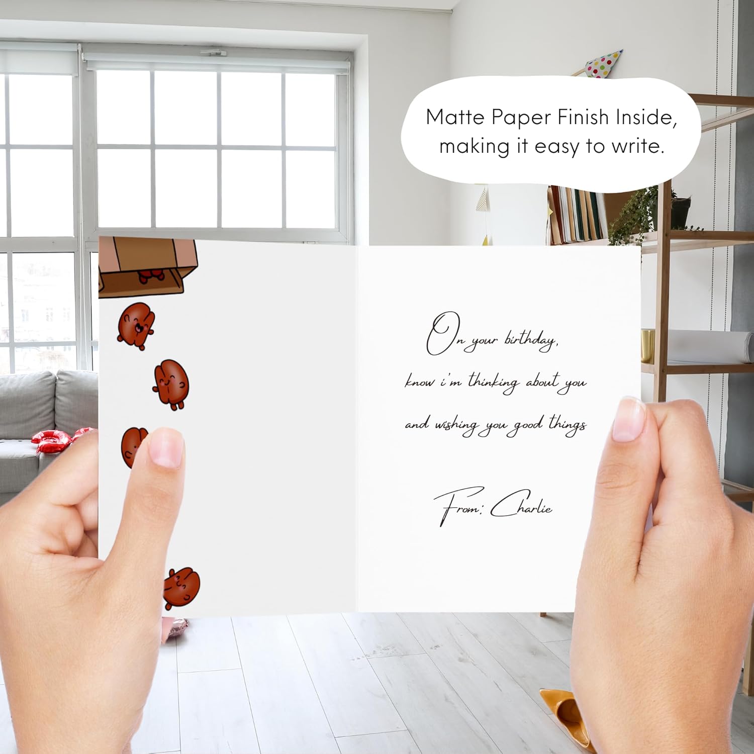 Valentines Card Boyfriend, Girlfriend, Husband, Wife - Cute Coffee Funny Anniversary & Birthday Card For Him Her - Punny Vday Love Greeting Card Blank Inside (You'Re My Favorite Human Bean)