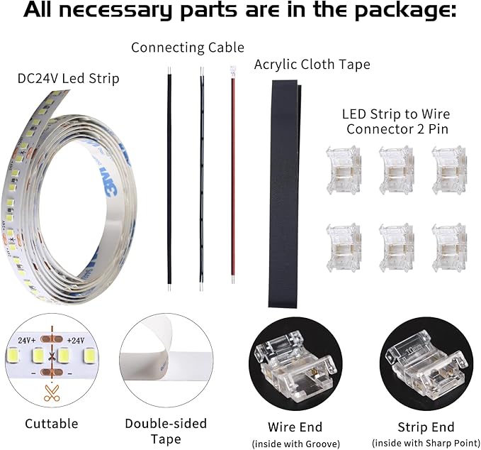 K1 Max 3D Printer LED Strip Light Kit 24V 1.3m Cold White Replacement Lighting Bar with Adhesive Backing