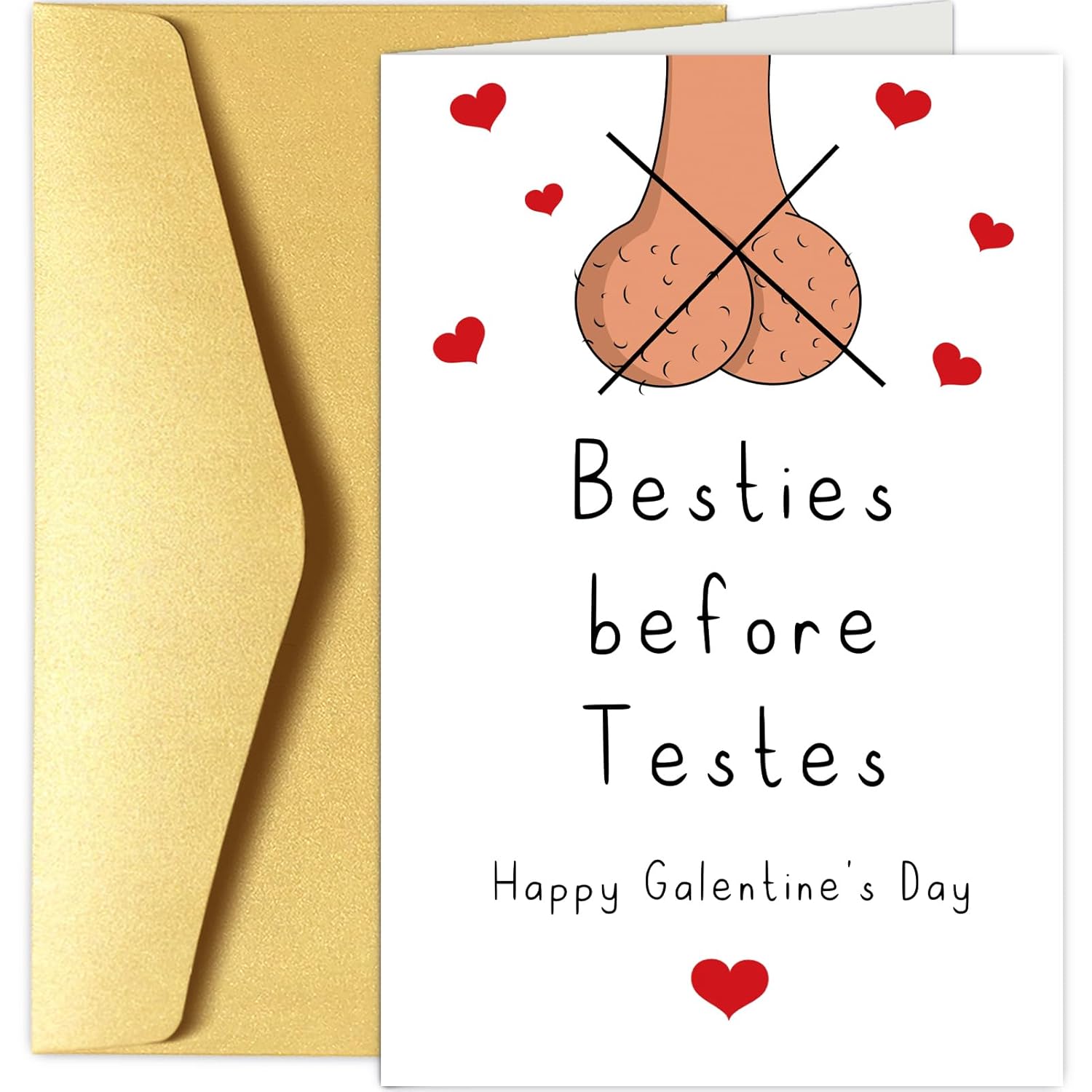 Funny Galentines Day Card For Bestie Sister, Rude Galentine'S Day Card For Best Friend, Cheeky Happy Galentine'S Day Gifts For Her Women, Besties Before Testes