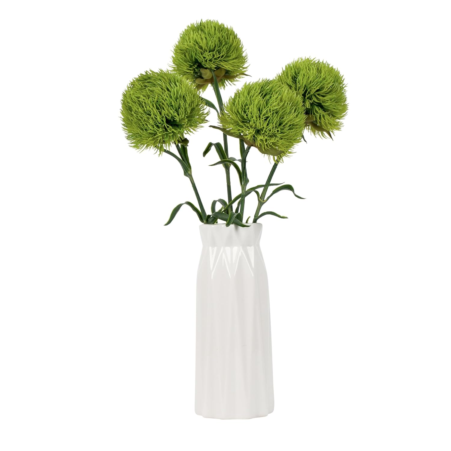 4Pcs Fake Dianthus Artificial Greenery Stem Realistic Green Tricks For Home Kitchen Wedding Courtyard Decoration(Light Green)