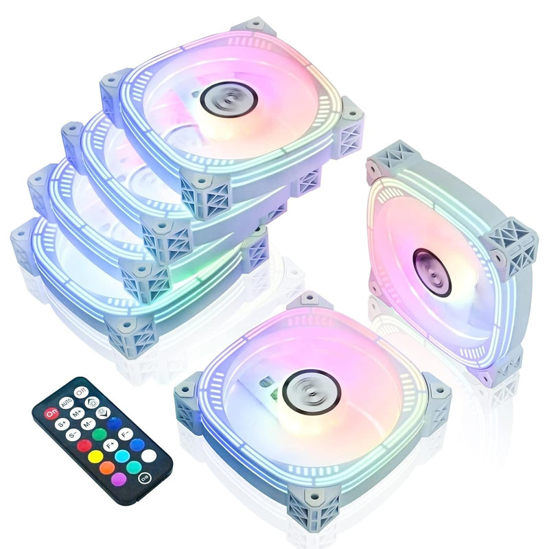 Ds Addressable Rgb 120Mm Led Fans With Controller For White Pc Case, White Cpu