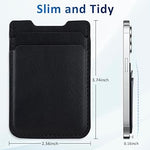 2-Pack Leather Stick-On Phone Wallet, Double Pocket for iPhone, Android - Black