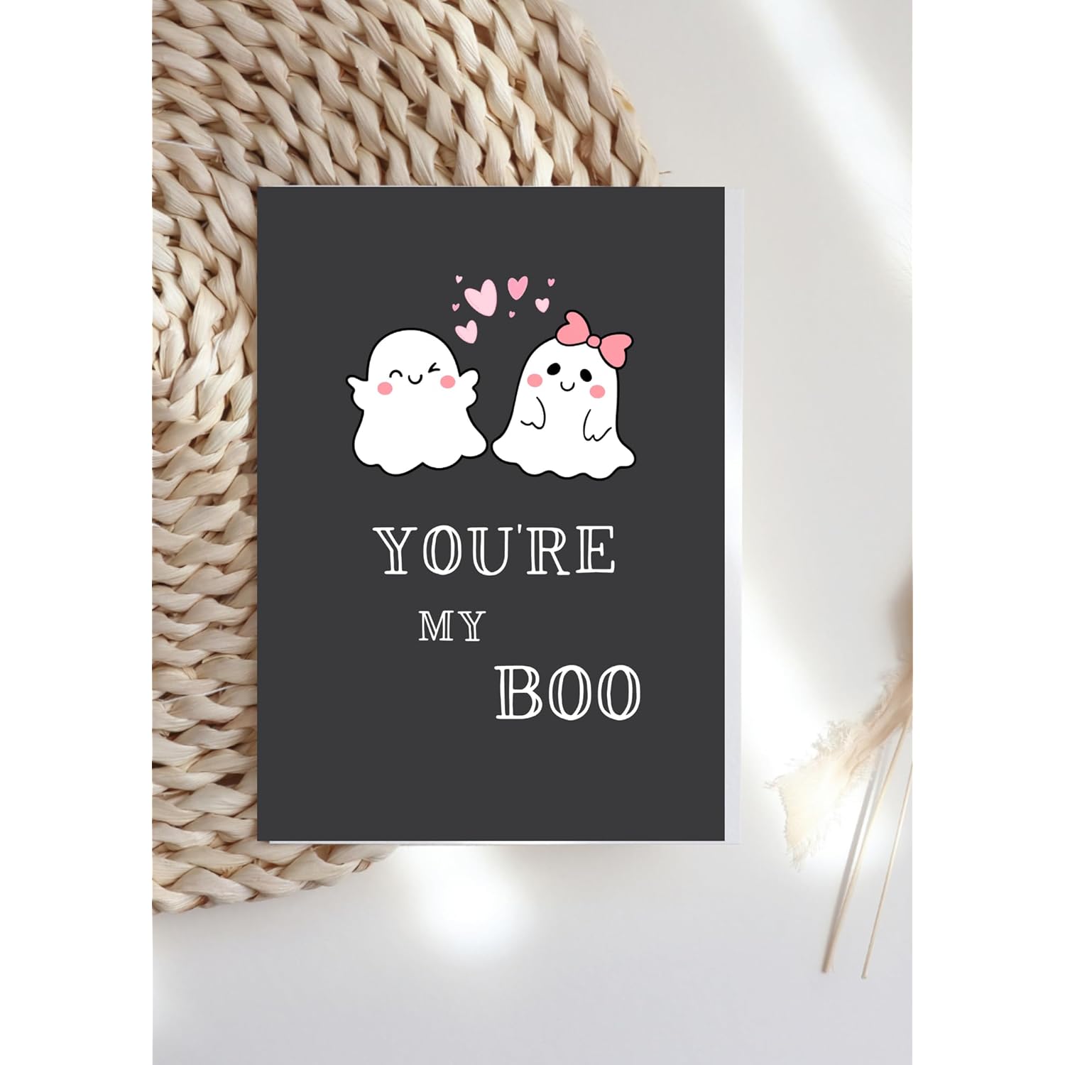 -Greetings I Love You Funny Anniversary, Valentine'S Day, Birthday Card For Boyfriend Husband Fiance Wife Girlfriend | Romantic Cute Ghost Halloween Card For Him Her | You'Re My Boo