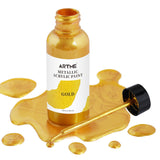 Liquid Gold Leaf Paint, 1.69 Oz/50 Ml Acrylic Metallic Gold Paint For Art Painting, Handcrafts, Non-Toxic, Non-Fading Touch Up Paints Ideal For Canvas, Wood, Fabric, Ceramic, Metal, Furniture