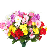 6 Pcs Artificial Flowers For Outdoors Silk Impatiens Flowers Bouquet Faux Hibiscus Flowers Uv Resistant Fake Plants For Spring Summer Porch Patio Window Box Balcony Planters Home Indoor Decor