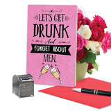 , Cute Valentine'S Card With Envelope - Heartfelt Stationery Notecard For Valentines - Forget About Men C3139Vdg
