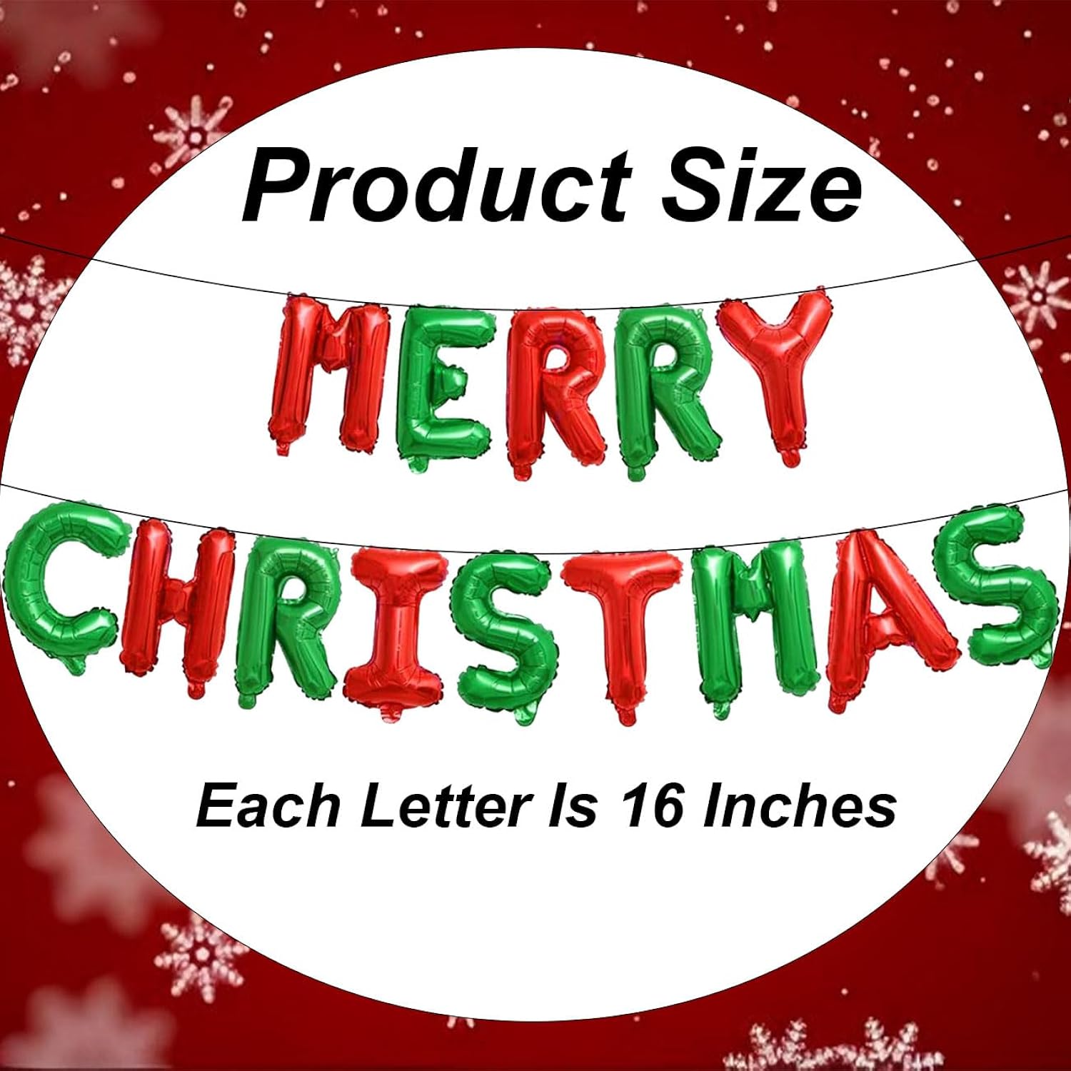 Merry Christmas Letter Balloons Banner, 1 Set Red And Green Merry Christmas Foil Balloon - 16 Inch For Indoor Outdoor Sign Party Decorations Supplies