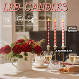 6Pcs Valentine'S Day Flameless Taper Candle - 10.63" Heart Love Candle With Remote,Pink Red Battery Operated Led Candlesticks,Valentines Gifts For Wedding Anniversary Romantic Night Party Decor