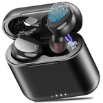 T6 Wireless Earbuds, Bluetooth 5.3, Touch Control, IPX8, Mic, Deep Bass, Black