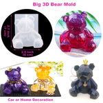 132Pcs Animal Silicone Molds Diy Resin Casting Kit Contains 4 Bears 3D Bear Rabbit Cat Paw Mold Necklace Pendant Time Gem Eiffel Tower Jewelry Crystal