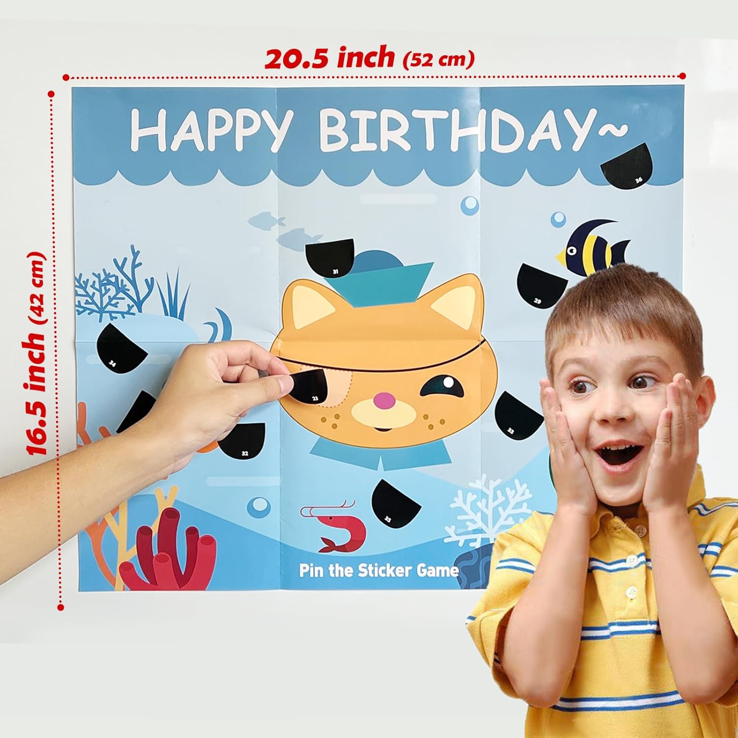 Pin The Tail Games Birthday Party Supplies For Kids, Pin The Patch On Cat Games Party Games For Boys Girls Kids Birthday Baby Shower Party Favors Decorations