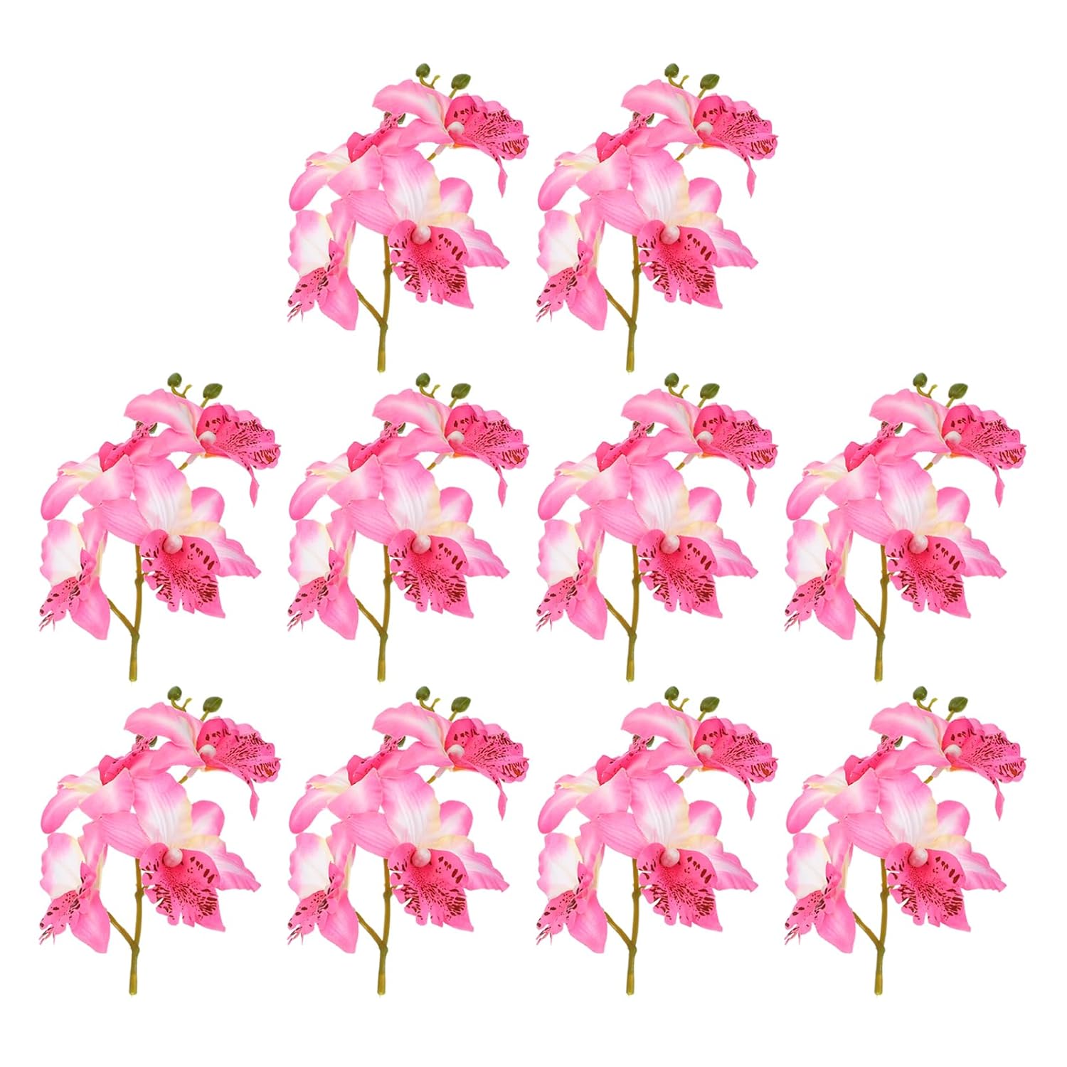 7 Inch Orchid Faux Flowers For Floating Candles, 10 Pack Floating Flowers Vase Fillers Centerpiece Decoration For Wedding Party Bar Restaurant, Pink