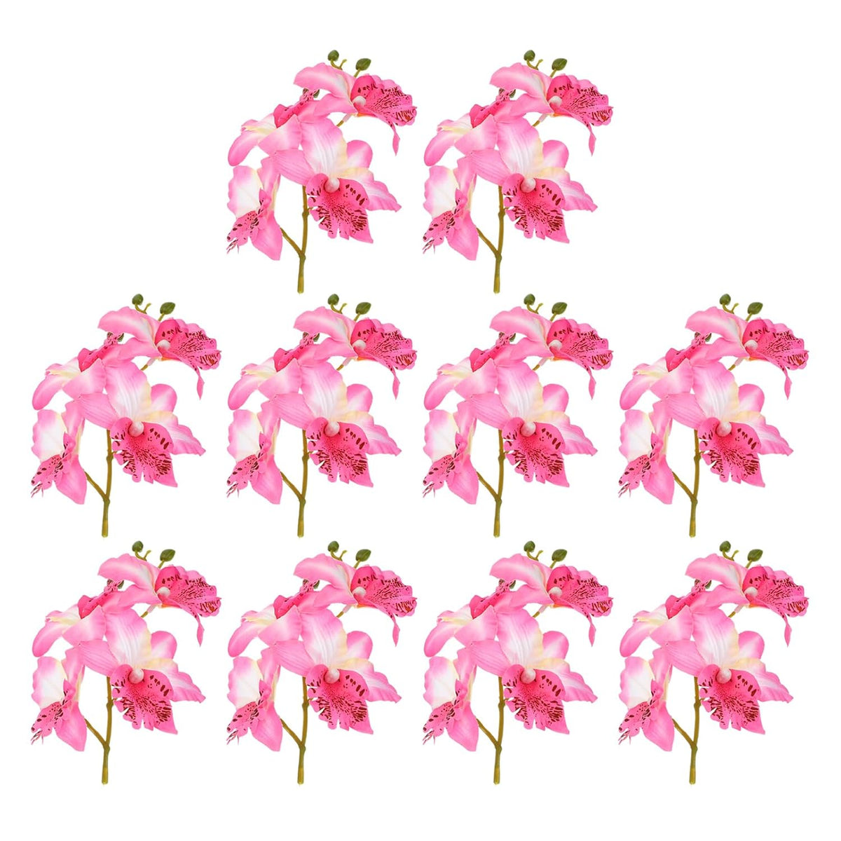 7 Inch Orchid Faux Flowers For Floating Candles, 10 Pack Floating Flowers Vase Fillers Centerpiece Decoration For Wedding Party Bar Restaurant, Pink