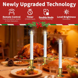Christmas Window Candles, 6Pcs Christmas Flameless Taper Candles Battery Operated With Remote & Timer, Candlestick, Suction Cups For Christma/Home/Wedding