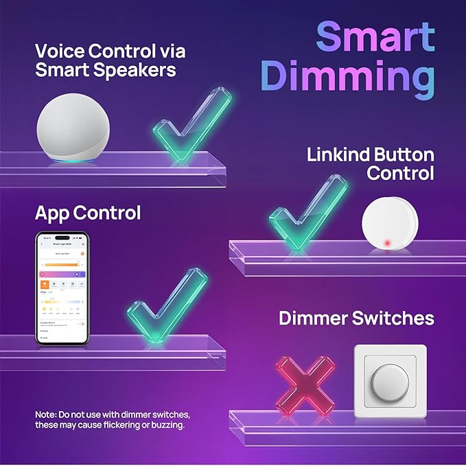 BR30 Smart LED Light Bulbs 4 Pack Recessed Flood Light RGBW WiFi Alexa Google Smart Home E26