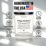 Happy Birthday Candle – Women Birthday Gifts, Friendship & Best Friend Birthday Gifts For Women – Eco-Friendly Soy Wax, Premium Gift Box, Hand Poured Usa, 13.5Oz, Lavender Citrus