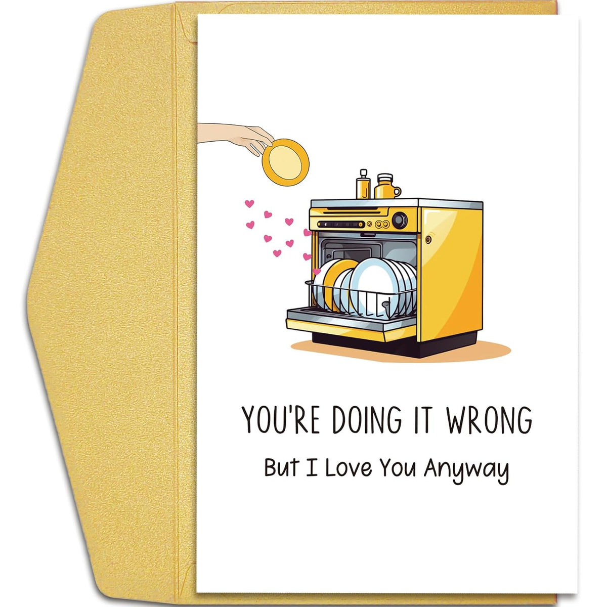 Funny Valentines Day Card For Husband Wife, Humorous Anniversary Card For Him Her, You'Re Doing It Wrong But I Love You Anyway