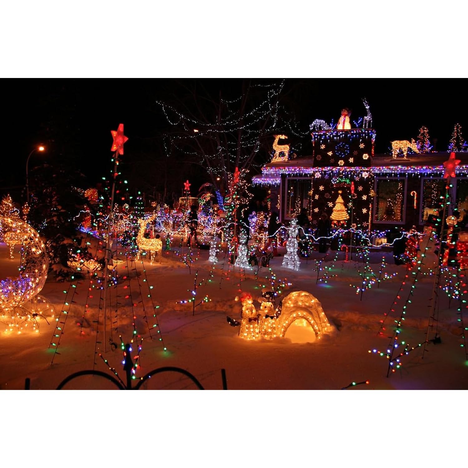 120 Packs Christmas Light Hangers Hook, Stainless Steel Christmas Ornament Hangers Xmas Outside String Light Ornament Hanger Outdoor Hanging Lights Xmas Decoration