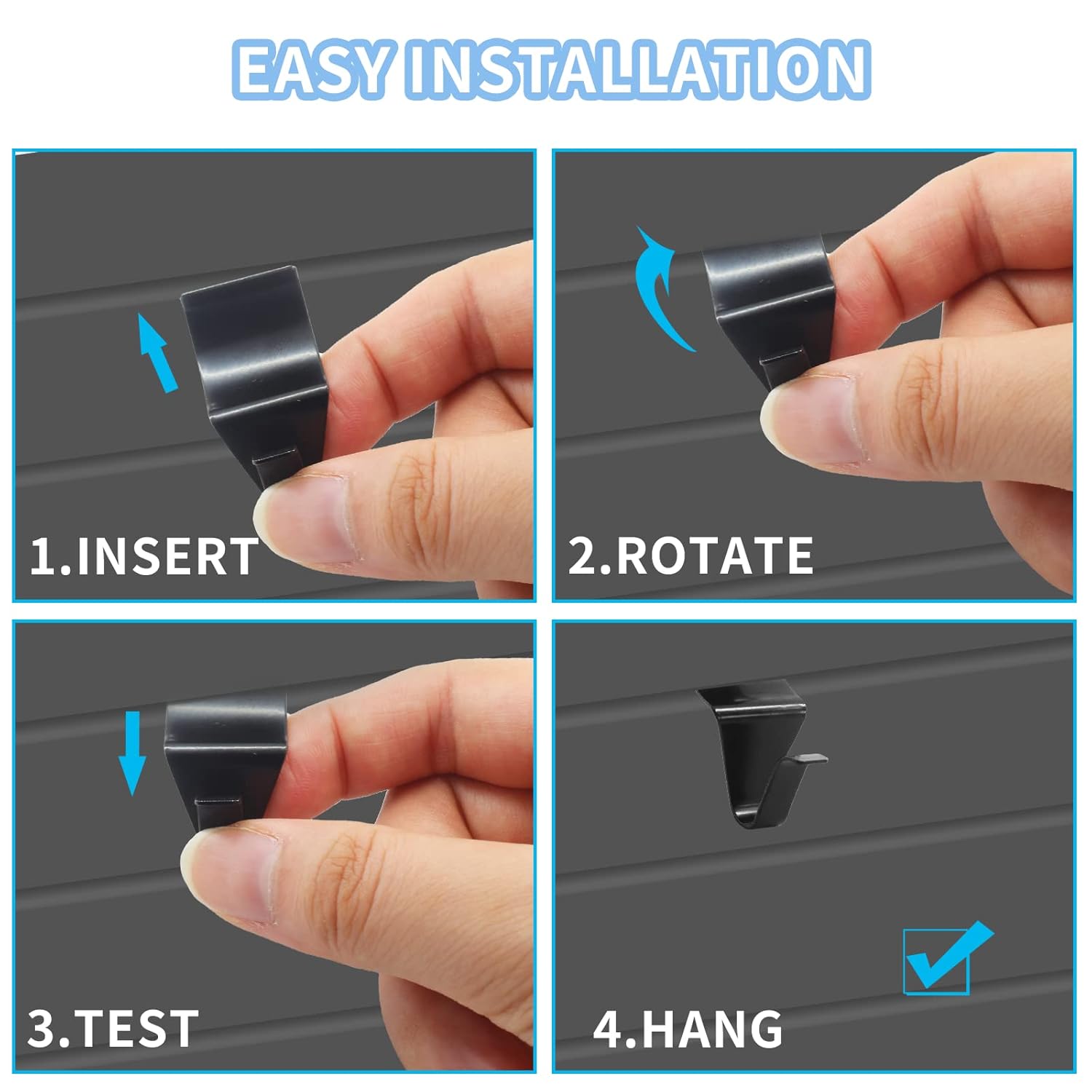 6 Pcs Heavy Duty Stainless Steel Black Vinyl Siding Hooks, No Hole Needed Low Profile Siding Clips For Hanging Wreath, Outdoor Christmas Decorations