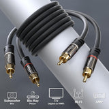 CableDirect – 3ft RCA/Phono Cable, 2 × 2 Plugs, Stereo Audio Cable, Practically Break-Proof & Flawless Sound Quality (coaxial, subwoofer/amp/HiFi & Home Cinema/Blu-ray, Analog & Digital)